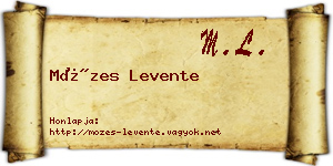 Mózes Levente névjegykártya