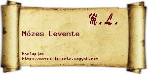 Mózes Levente névjegykártya